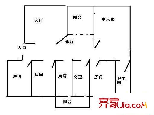 東七復(fù)建點(diǎn) 4室 戶型圖