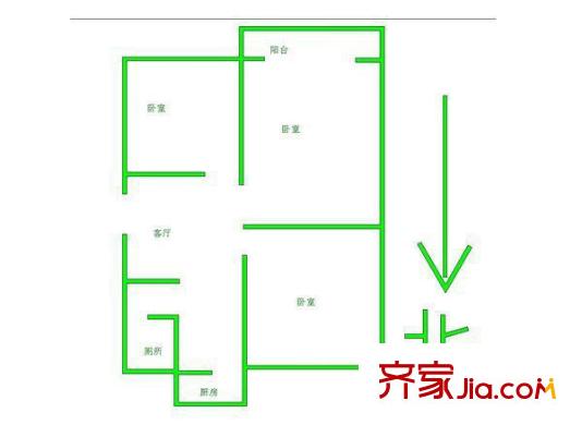 長江計量所宿舍 3室 戶型圖
