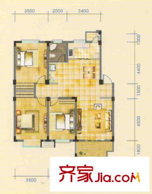 安正御龍灣A2戶型 3室2廳1衛(wèi)1廚