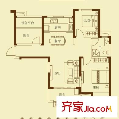 幸福里程 2室 戶型圖