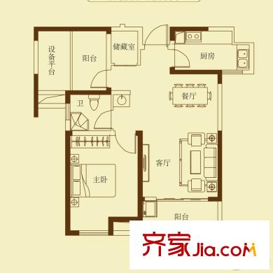 幸福里程 1室 戶型圖