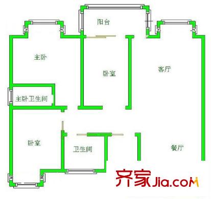 幸福里程 3室 戶型圖