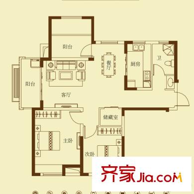 幸福里程 2室 戶型圖