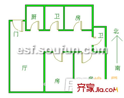 梅桂苑 3室 戶型圖