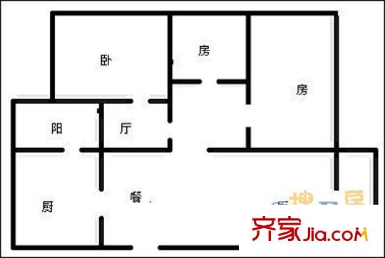 金星翡翠湖SOHO城 3室 戶型圖