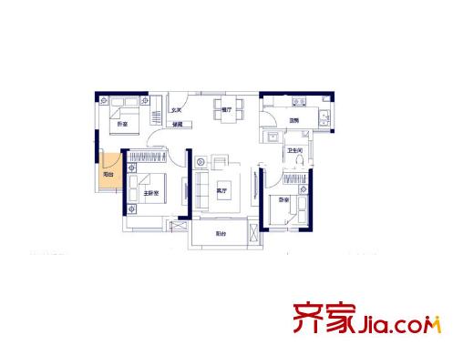 綠地?濱湖印象 3室 戶型圖