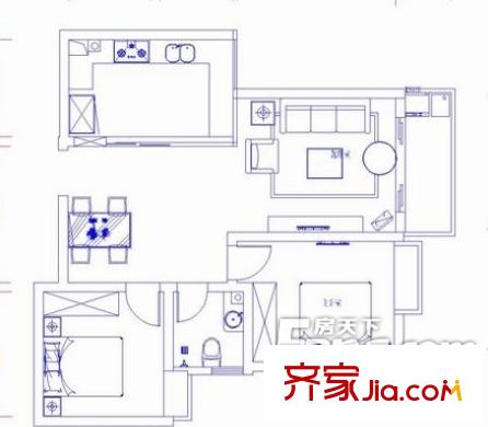 江汽六村戶型圖3 3室2廳1衛(wèi)1廚