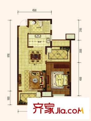 金輝悅府2#71平 2室1廳1衛(wèi)1廚