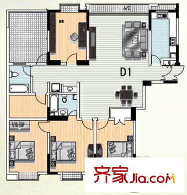國(guó)軒假日 3室 戶型圖