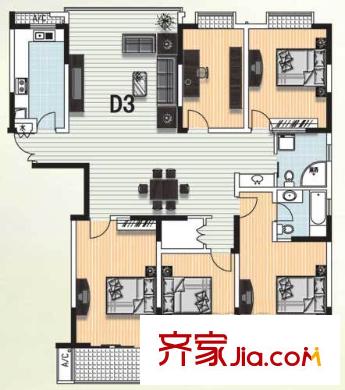 國(guó)軒假日 5室 戶型圖