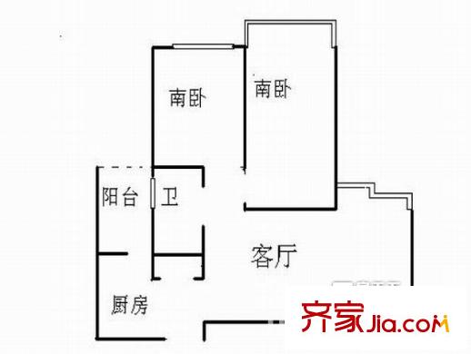 蜀翠苑戶(hù)型圖8 2室2廳1衛(wèi)1廚