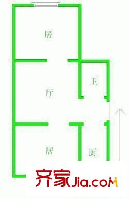 少管所宿舍戶型圖2-7 2室2廳1衛(wèi)1廚