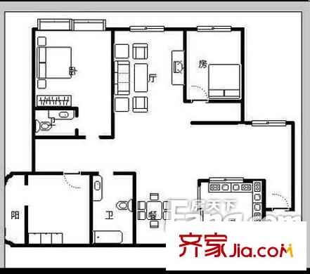 欣塘家園 2室 戶型圖