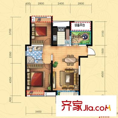 華紡新華城 2室 戶型圖