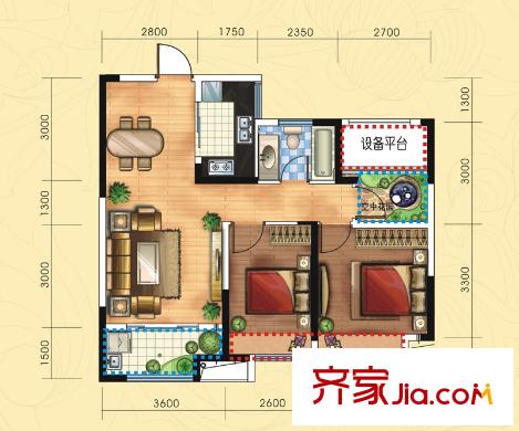 華紡新華城 2室 戶型圖