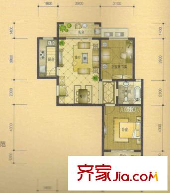 合肥合作經(jīng)濟(jì)廣場戶型圖7 2室2廳1衛(wèi)1廚