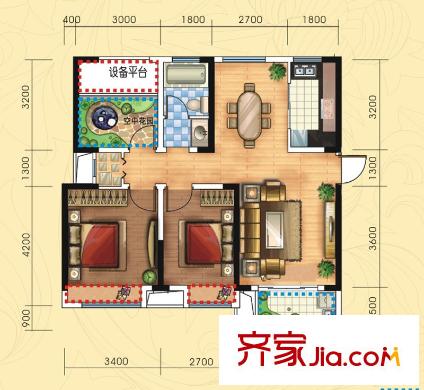華紡新華城 2室 戶型圖
