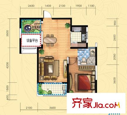 華紡新華城 1室 戶型圖