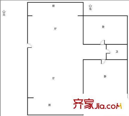 大楊小區(qū) 2室 戶型圖