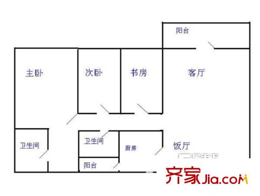 二建三處小區(qū)戶(hù)型圖1 3室2廳1衛(wèi)1廚