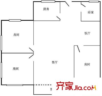 二建三處小區(qū) 3室 戶型圖