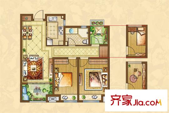 北城中環(huán)城二期玫瑰公館A1  2室2廳1衛(wèi)1廚