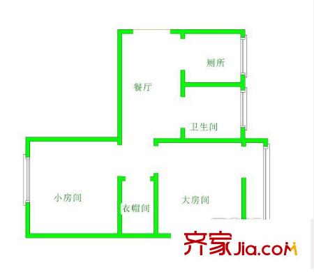 永紅路小學(xué)宿舍 2室 戶型圖