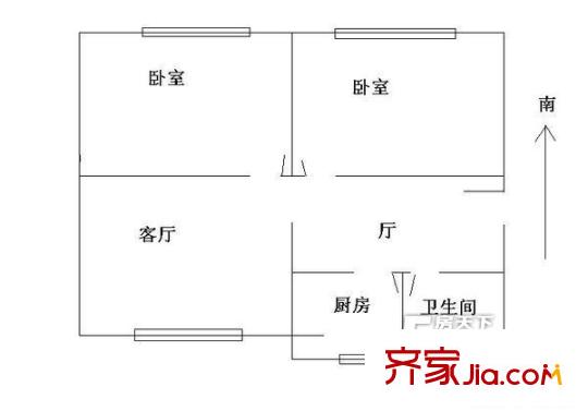 省衛(wèi)生廳宿舍 2室 戶型圖
