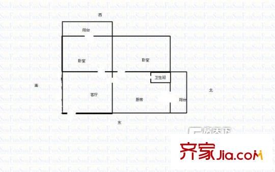 省衛(wèi)生廳宿舍 2室 戶型圖