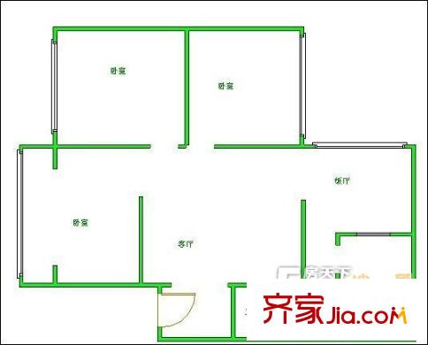 省衛(wèi)生廳宿舍戶型圖1 3室2廳2衛(wèi)1廚