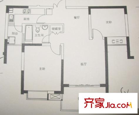 蜀峰灣小區(qū) 2室 戶型圖