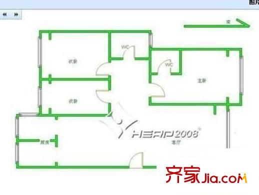 蜀峰灣小區(qū) 3室 戶(hù)型圖