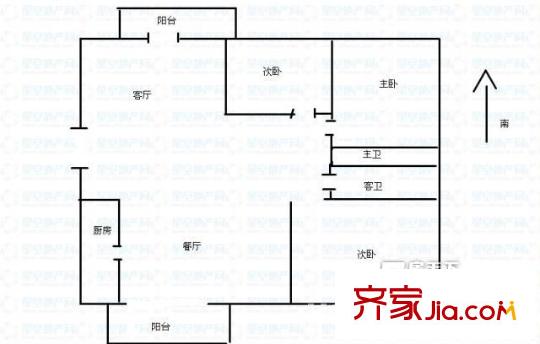 蜀峰灣小區(qū) 3室 戶型圖