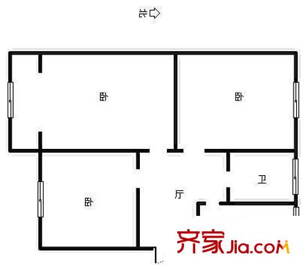 濉溪一村 3室 戶型圖