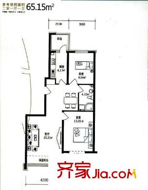 濉溪一村 2室 戶型圖