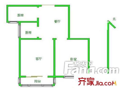 警祥苑戶型圖戶型圖4 2室1廳1衛(wèi)1廚