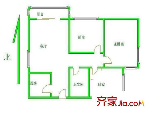 績溪路電子所宿舍 3室 戶型圖