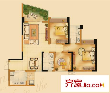 光明小區(qū) 3室 戶型圖
