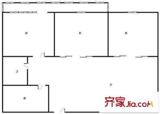 績溪路電子所宿舍 3室 戶型圖
