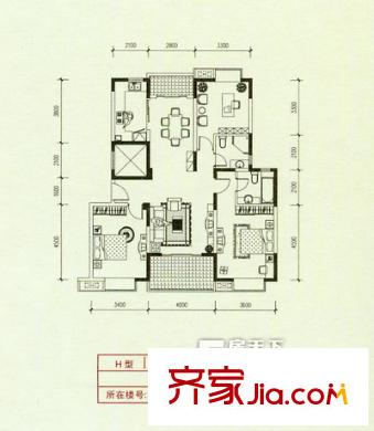 城市之光 3室 戶型圖