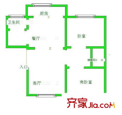 光明小區(qū) 2室 戶型圖