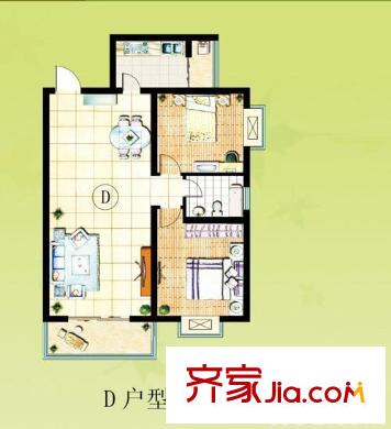 光明小區(qū) 2室 戶型圖