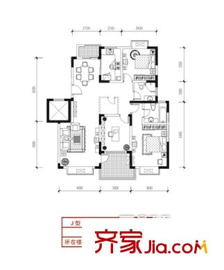 城市之光 3室 戶型圖