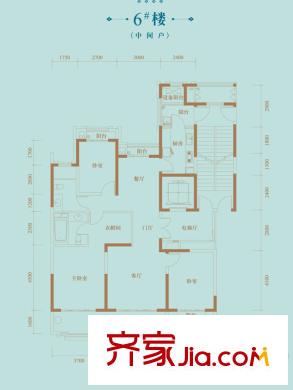 長安天璽一期6#樓標準層大器藏品戶型 3室2廳2衛(wèi)1廚
