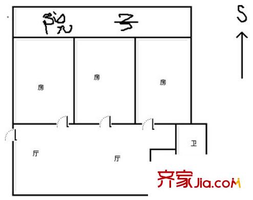中澳學(xué)院宿舍 3室 戶型圖