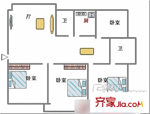 康居時代家園三期 3室 戶型圖