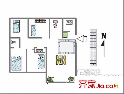 康居時代家園三期 4室 戶型圖