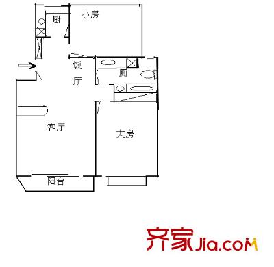 康居時代家園三期 2室 戶型圖