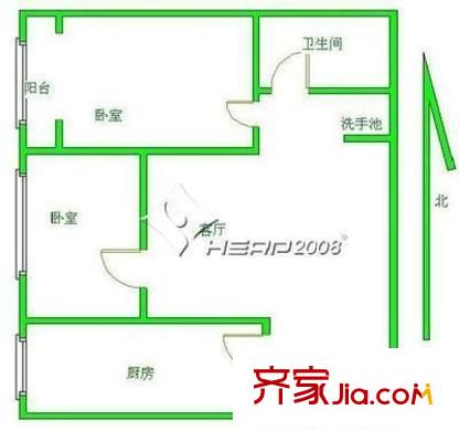 青陽西村 2室 戶型圖