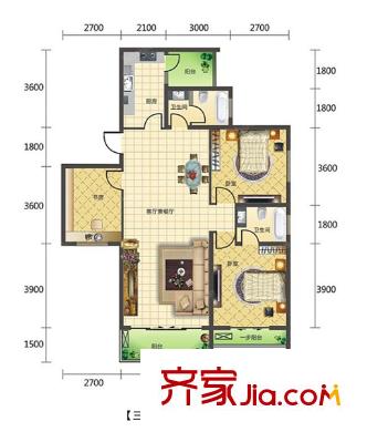 華興城市廣場 2室 戶型圖